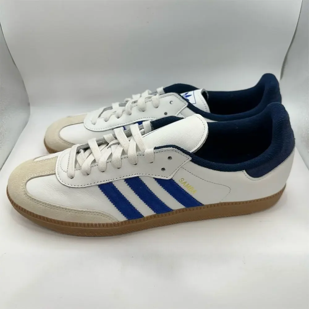 adidas Originals Samba OG Men's Sneakers Core White Blue Gum Sole Size 11.5 US